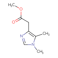Chemical structure of methyl 2-(1,5-dimethyl-1H-imidazol-4-yl)acetate - CSSB00047348129