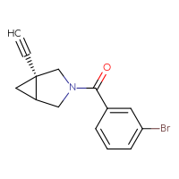 Chemical structure of (1R)-3-(3-bromobenzoyl)-1-ethynyl-3-azabicyclo[3.1.0]hexane - CSSB03561899804