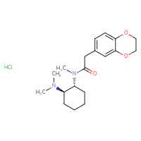 Chemical structure of 2-(2,3-dihydro-1,4-benzodioxin-6-yl)-N-[(1R,2R)-2-(dimethylamino)cyclohexyl]-N-methylacetamide hydrochloride - CSSB06744555764