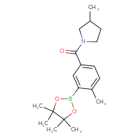 Chemical structure of 3-methyl-1-[4-methyl-3-(4,4,5,5-tetramethyl-1,3,2-dioxaborolan-2-yl)benzoyl]pyrrolidine - CSSB00248248845