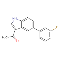 Chemical structure of 1-[5-(3-fluorophenyl)-1H-indol-3-yl]ethan-1-one - CSSB01416033634