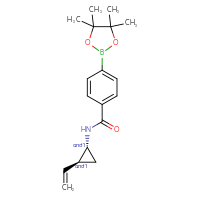 Chemical structure of rac-N-[(1R,2S)-2-ethenylcyclopropyl]-4-(4,4,5,5-tetramethyl-1,3,2-dioxaborolan-2-yl)benzamide - CSSB21331714839