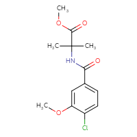 Chemical structure of methyl 2-[(4-chloro-3-methoxyphenyl)formamido]-2-methylpropanoate - CSSB02018695644