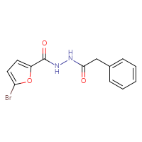 Chemical structure of N'-(5-bromofuran-2-carbonyl)-2-phenylacetohydrazide - CSSB00020581533