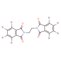 Chemical structure of 4,5,6,7-tetrabromo-2-[2-(4,5,6,7-tetrabromo-1,3-dioxo-2,3-dihydro-1H-isoindol-2-yl)ethyl]-2,3-dihydro-1H-isoindole-1,3-dione - CSSB00000061664