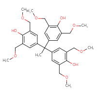 Chemical structure of 4-{1,1-bis[4-hydroxy-3,5-bis(methoxymethyl)phenyl]ethyl}-2,6-bis(methoxymethyl)phenol - CSSB14823855796