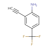 Chemical structure of 2-ethynyl-4-(trifluoromethyl)aniline - CSSB00009963864