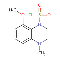 Chemical structure of 8-methoxy-4-methyl-1,2,3,4-tetrahydroquinoxaline-1-sulfonyl chloride - CSSB21224774764