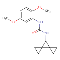 Chemical structure of 1-(2,5-dimethoxyphenyl)-3-{dispiro[2.0.2⁴.1³]heptan-7-yl}urea - CSSB01224458625