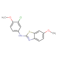 Chemical structure of N-(3-chloro-4-methoxyphenyl)-6-methoxy-1,3-benzothiazol-2-amine - CSSB00020652183