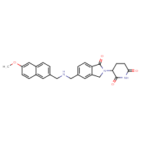 Chemical structure of 3-[5-({[(6-methoxynaphthalen-2-yl)methyl]amino}methyl)-1-oxo-2,3-dihydro-1H-isoindol-2-yl]piperidine-2,6-dione - CSSB06700992332