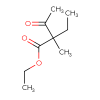 Chemical structure of ethyl 2-ethyl-2-methyl-3-oxobutanoate - CSSB00000035410