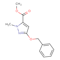 Chemical structure of methyl 3-(benzyloxy)-1-methyl-1H-pyrazole-5-carboxylate - CSSB00010870254