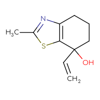 Chemical structure of 7-ethenyl-2-methyl-4,5,6,7-tetrahydro-1,3-benzothiazol-7-ol - CSSB06806117483