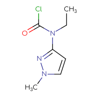 Chemical structure of N-ethyl-N-(1-methyl-1H-pyrazol-3-yl)carbamoyl chloride - CSSB06256211703
