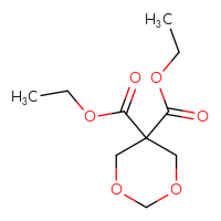 Chemical structure of 5,5-diethyl 1,3-dioxane-5,5-dicarboxylate - CSSB00037173676