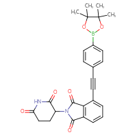 Chemical structure of 2-(2,6-dioxopiperidin-3-yl)-4-{2-[4-(4,4,5,5-tetramethyl-1,3,2-dioxaborolan-2-yl)phenyl]ethynyl}-2,3-dihydro-1H-isoindole-1,3-dione - CSSB21415981077