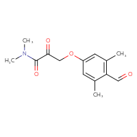 Chemical structure of 3-(4-formyl-3,5-dimethylphenoxy)-N,N-dimethyl-2-oxopropanamide - CSSB21332853676
