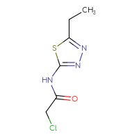 Chemical structure of 2-chloro-N-(5-ethyl-1,3,4-thiadiazol-2-yl)acetamide - CSSB00000183168