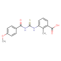 Chemical structure of 3-({[(4-methoxyphenyl)formamido]methanethioyl}amino)-2-methylbenzoic acid - CSSB00102605709