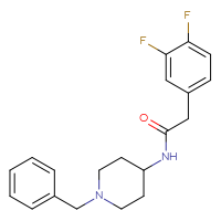 Chemical structure of N-(1-benzylpiperidin-4-yl)-2-(3,4-difluorophenyl)acetamide - CSSB00105442860