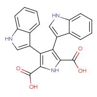 Chemical structure of 3,4-bis(1H-indol-3-yl)-1H-pyrrole-2,5-dicarboxylic acid - CSSB00020642800