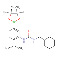 Chemical structure of 1-(cyclohexylmethyl)-3-[2-(propan-2-yl)-5-(4,4,5,5-tetramethyl-1,3,2-dioxaborolan-2-yl)phenyl]urea - CSSB21332091499