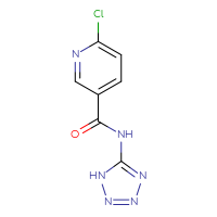 Chemical structure of 6-chloro-N-(1H-1,2,3,4-tetrazol-5-yl)pyridine-3-carboxamide - CSSB00025239873