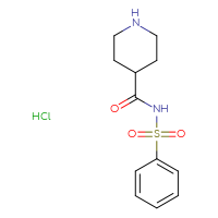 Chemical structure of N-(benzenesulfonyl)piperidine-4-carboxamide hydrochloride - CSSB02495350902