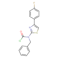 Chemical structure of N-benzyl-N-[4-(4-fluorophenyl)-1,3-thiazol-2-yl]carbamoyl chloride - CSSB14959847023