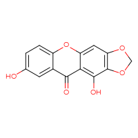 Chemical structure of 8,11-dihydroxy-2H,10H-[1,3]dioxolo[4,5-b]xanthen-10-one - CSSB00159274484