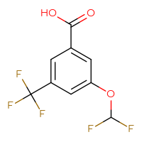 Chemical structure of 3-(difluoromethoxy)-5-(trifluoromethyl)benzoic acid - CSSB02150776762