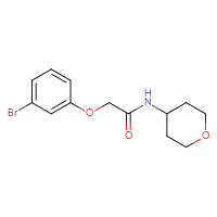 Chemical structure of 2-(3-bromophenoxy)-N-(oxan-4-yl)acetamide - CSSB00007849061