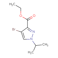 Chemical structure of ethyl 4-bromo-1-(propan-2-yl)-1H-pyrazole-3-carboxylate - CSSB00025724240