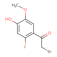 Chemical structure of 2-bromo-1-(2-fluoro-4-hydroxy-5-methoxyphenyl)ethan-1-one - CSSB00010235139