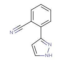 Chemical structure of 2-(1H-pyrazol-3-yl)benzonitrile - CSSB00015235308