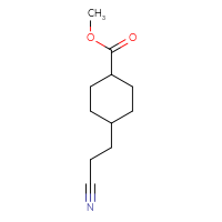 Chemical structure of methyl 4-(2-cyanoethyl)cyclohexane-1-carboxylate - CSSB00047111206