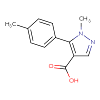 Chemical structure of 1-methyl-5-(4-methylphenyl)-1H-pyrazole-4-carboxylic acid - CSSB00010303363