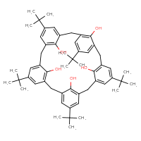 Chemical structure of 5,11,17,23,29-penta-tert-butylhexacyclo[25.3.1.1³,⁷.1⁹,¹³.1¹⁵,¹⁹.1²¹,²⁵]pentatriaconta-1(31),3,5,7(35),9,11,13(34),15,17,19(33),21,23,25(32),27,29-pentadecaene-31,32,33,34,35-pentol - CSSB02125551515