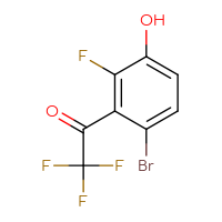 Chemical structure of 1-(6-bromo-2-fluoro-3-hydroxyphenyl)-2,2,2-trifluoroethan-1-one - CSSB00020944471