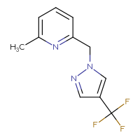 Chemical structure of 2-methyl-6-{[4-(trifluoromethyl)-1H-pyrazol-1-yl]methyl}pyridine - CSSB01448022689