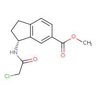 Chemical structure of methyl (3R)-3-(2-chloroacetamido)-2,3-dihydro-1H-indene-5-carboxylate - CSSB21332044553