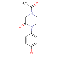 Chemical structure of 4-acetyl-1-(4-hydroxyphenyl)piperazin-2-one - CSSB21291566171