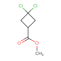Chemical structure of methyl 3,3-dichlorocyclobutane-1-carboxylate - CSSB06655342846