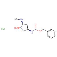 Chemical structure of benzyl N-[(1R,3R,4S)-3-hydroxy-4-(methylamino)cyclopentyl]carbamate hydrochloride - CSSB20504682890