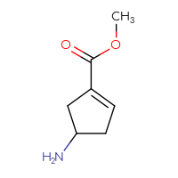 Chemical structure of methyl 4-aminocyclopent-1-ene-1-carboxylate - CSSB00009826994