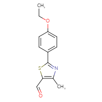 Chemical structure of 2-(4-ethoxyphenyl)-4-methyl-1,3-thiazole-5-carbaldehyde - CSSB00134246844