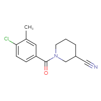Chemical structure of 1-(4-chloro-3-methylbenzoyl)piperidine-3-carbonitrile - CSSB00001985377