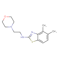 Chemical structure of 4,5-dimethyl-N-[2-(morpholin-4-yl)ethyl]-1,3-benzothiazol-2-amine - CSSB00015201190