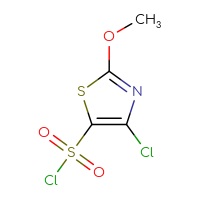 Chemical structure of 4-chloro-2-methoxy-1,3-thiazole-5-sulfonyl chloride - CSSB00103142950